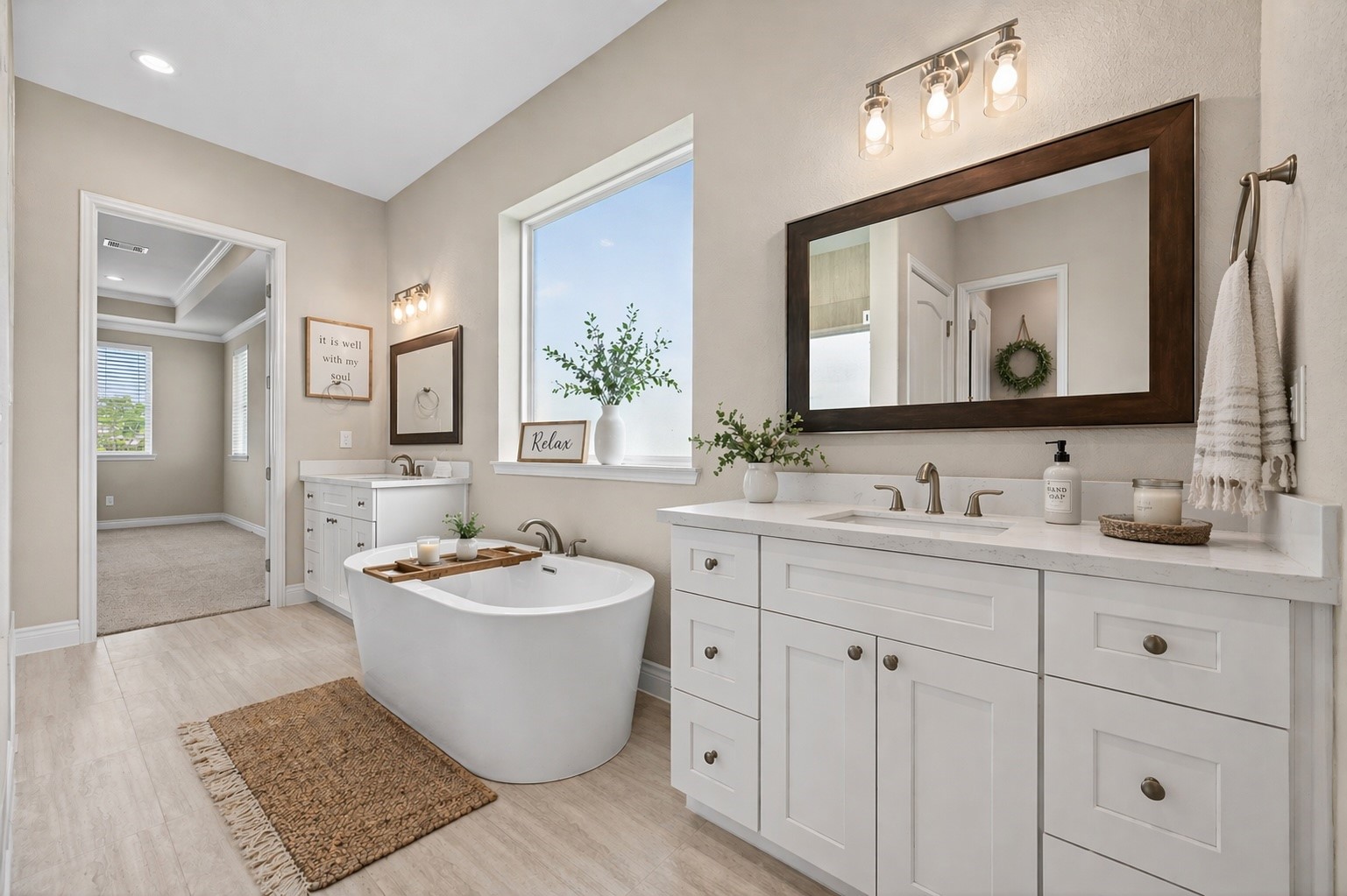 803 Lily Lane Rosharon, TX 77583 - Photo 5 of 36 Primary bathroom suite with his and her sink