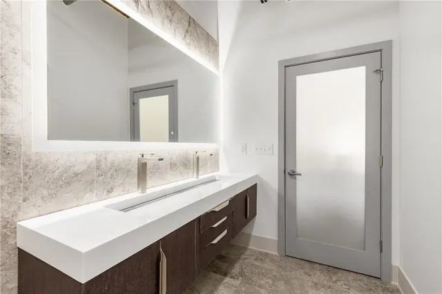 a backyard of a house with lots of green space