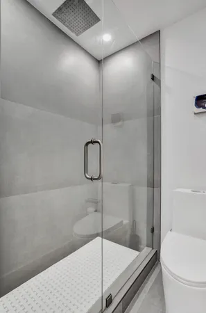 a bathroom with a shower