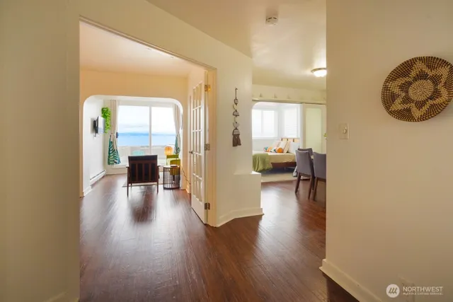 a view of livingroom with furniture and wooden floor