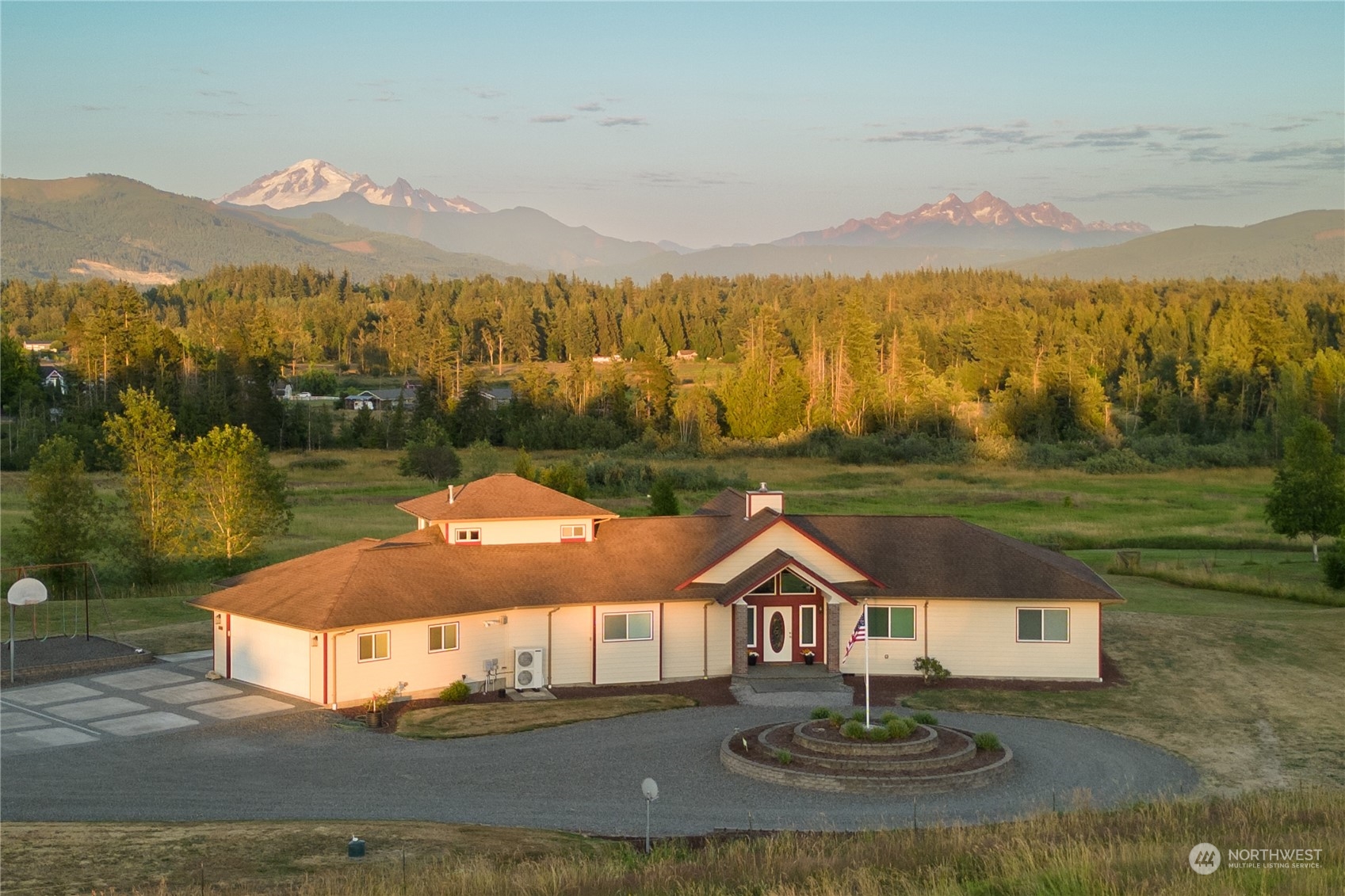 a view of a lake with a mountain in the background