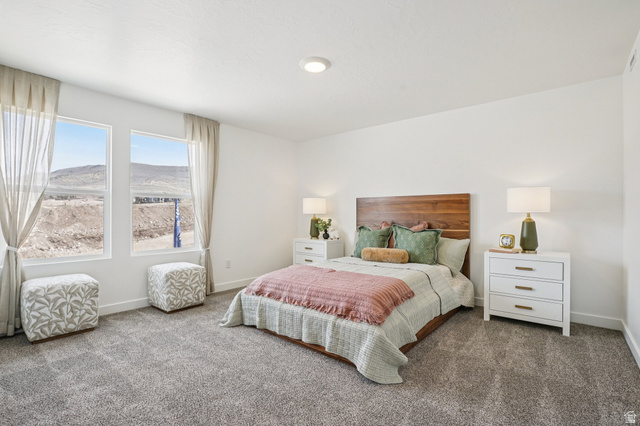 2097 North Ostler Peak Road, Unit 115 Heber City, UT 84032 - Photo 9 of 33 Light gray carpeting provides a neutral foundation for this room featuring bright white walls and a ceiling-mounted flush light fixture