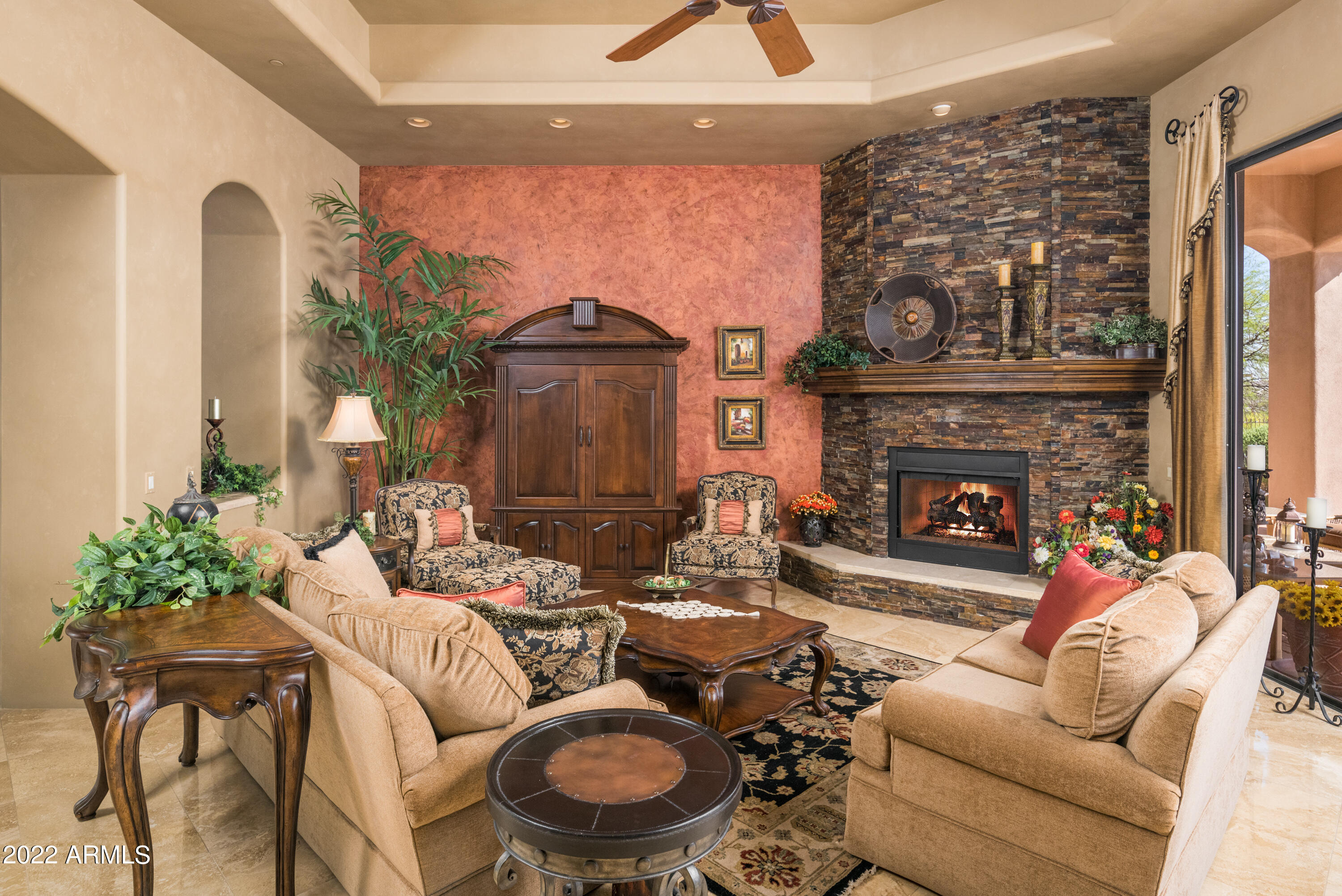 4312 North Pinnacle Ridge Circle Mesa, AZ 85207 - Photo 6 of 49 Stone Fireplace