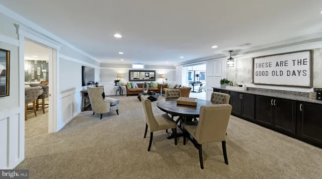 a view of a dining area with furniture