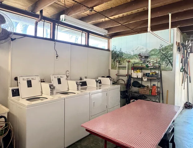 a bathroom with a shower and a glass door
