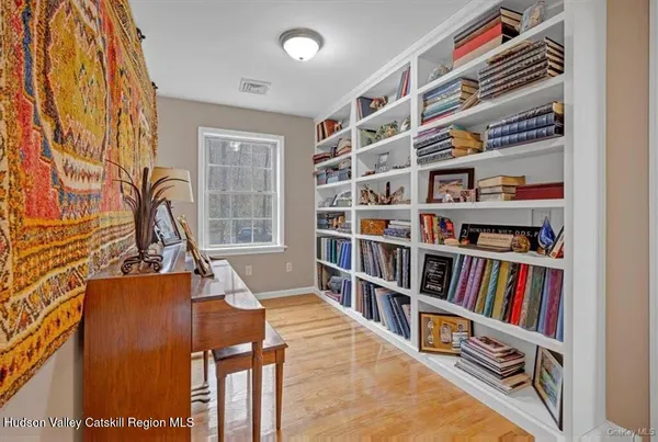 a view of a living room with furniture
