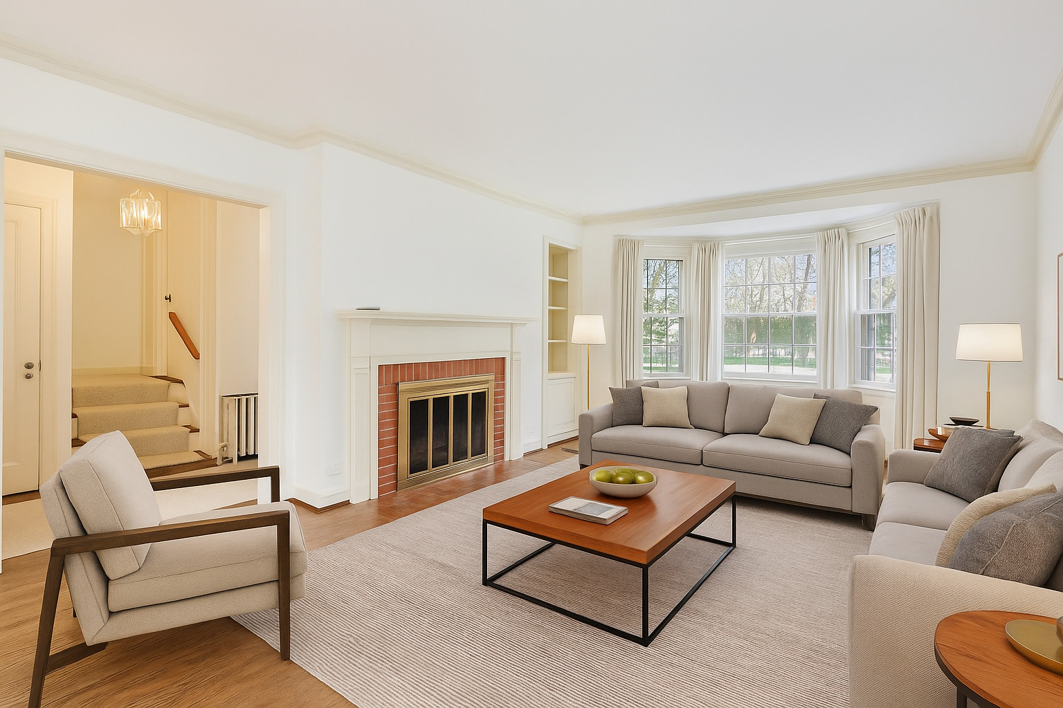 1227 16th Street Wilmette, IL 60091 - Photo 2 of 22 a living room with furniture and a fireplace
