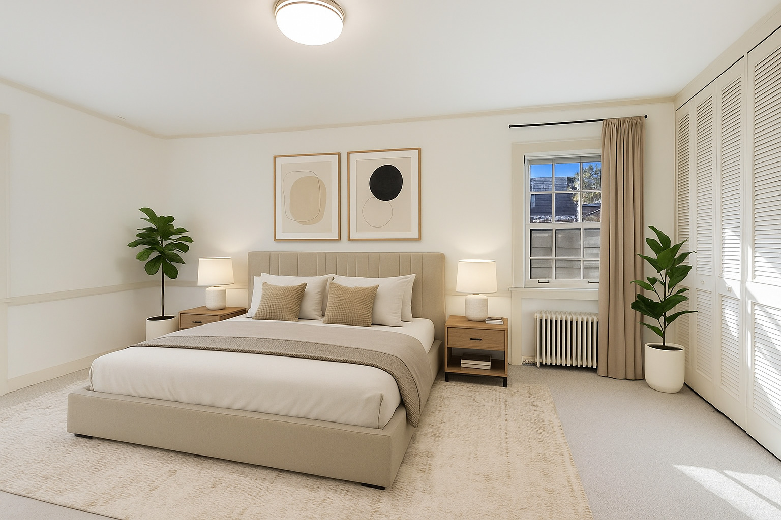 1227 16th Street Wilmette, IL 60091 - Photo 9 of 22 a bedroom with a bed and a potted plant