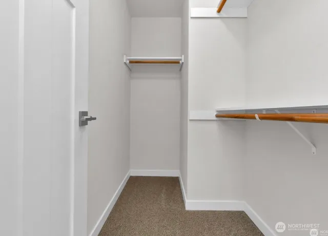 a view of small space with racks on the wall