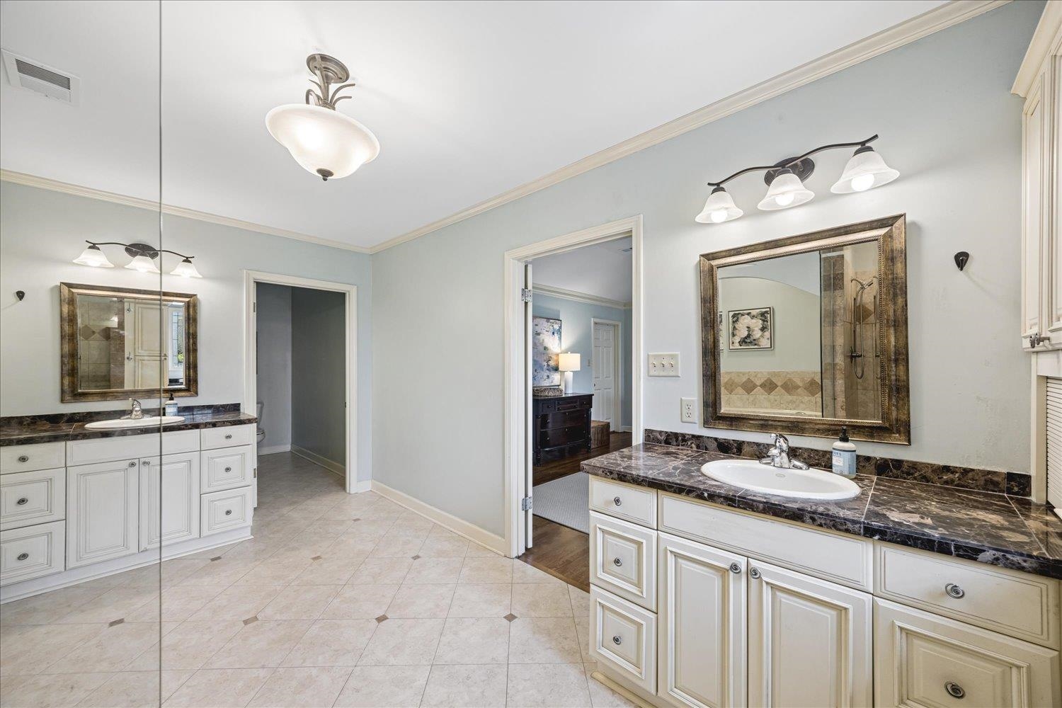 5311 South Angela Road Memphis, TN 38120 - Photo 24 of 40 a spacious bathroom with a granite countertop sink a mirror and a