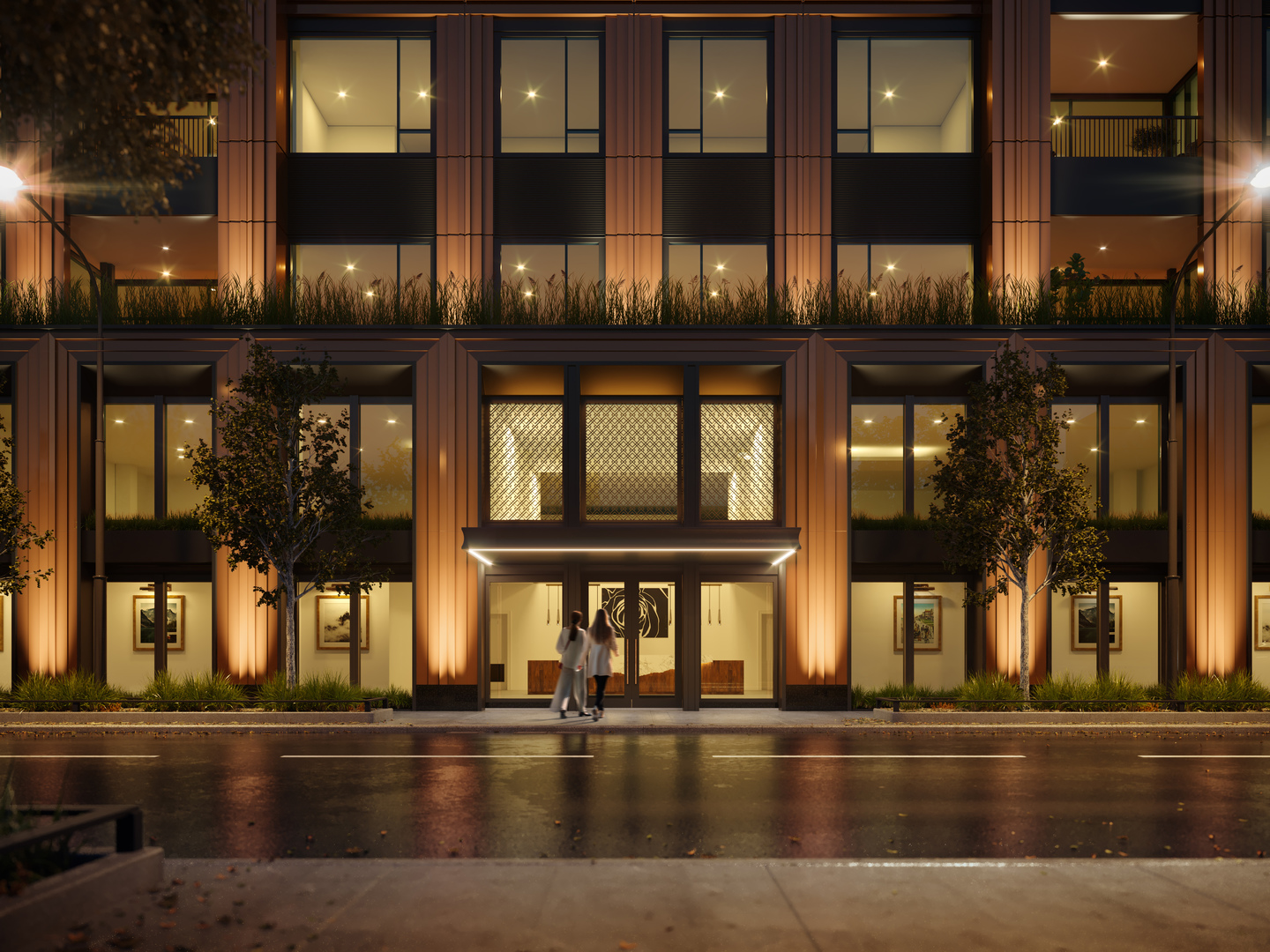 21 North May Street, Unit 1301 Chicago, IL 60607 - Photo 2 of 25 a view of a building with windows and entryway