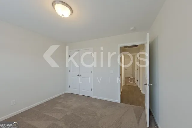 an empty room with windows