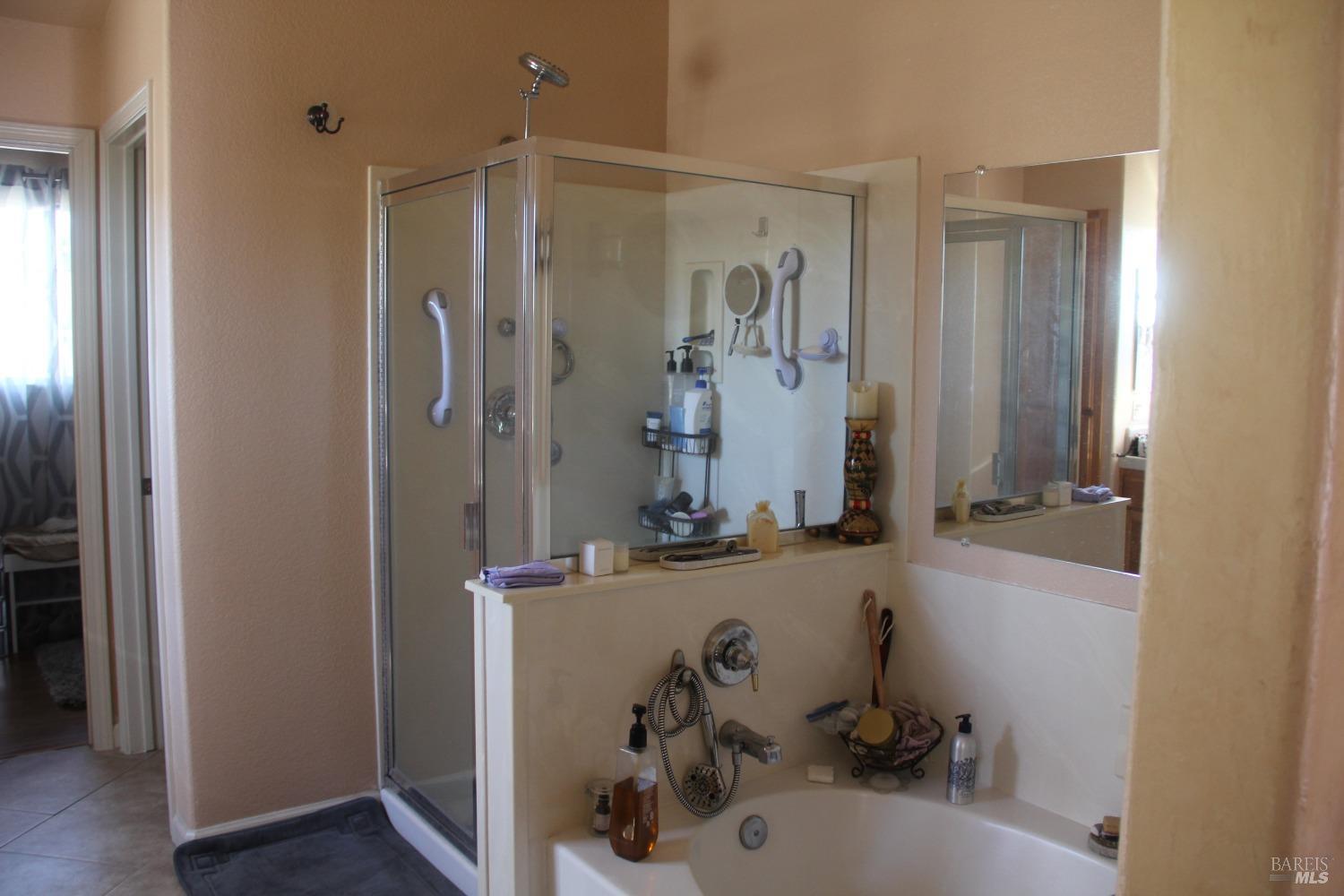 6461 Eagle Ridge Drive Vallejo, CA 94591 - Photo 19 of 22 a bathroom with a sink mirror and shower
