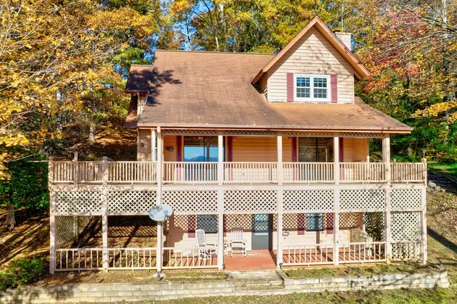 a view of a lake with outdoor space