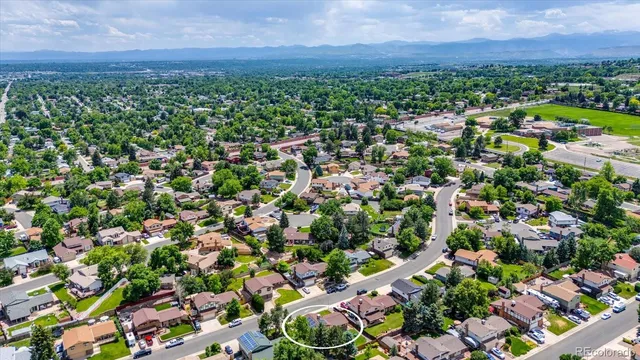 an aerial view of multiple house