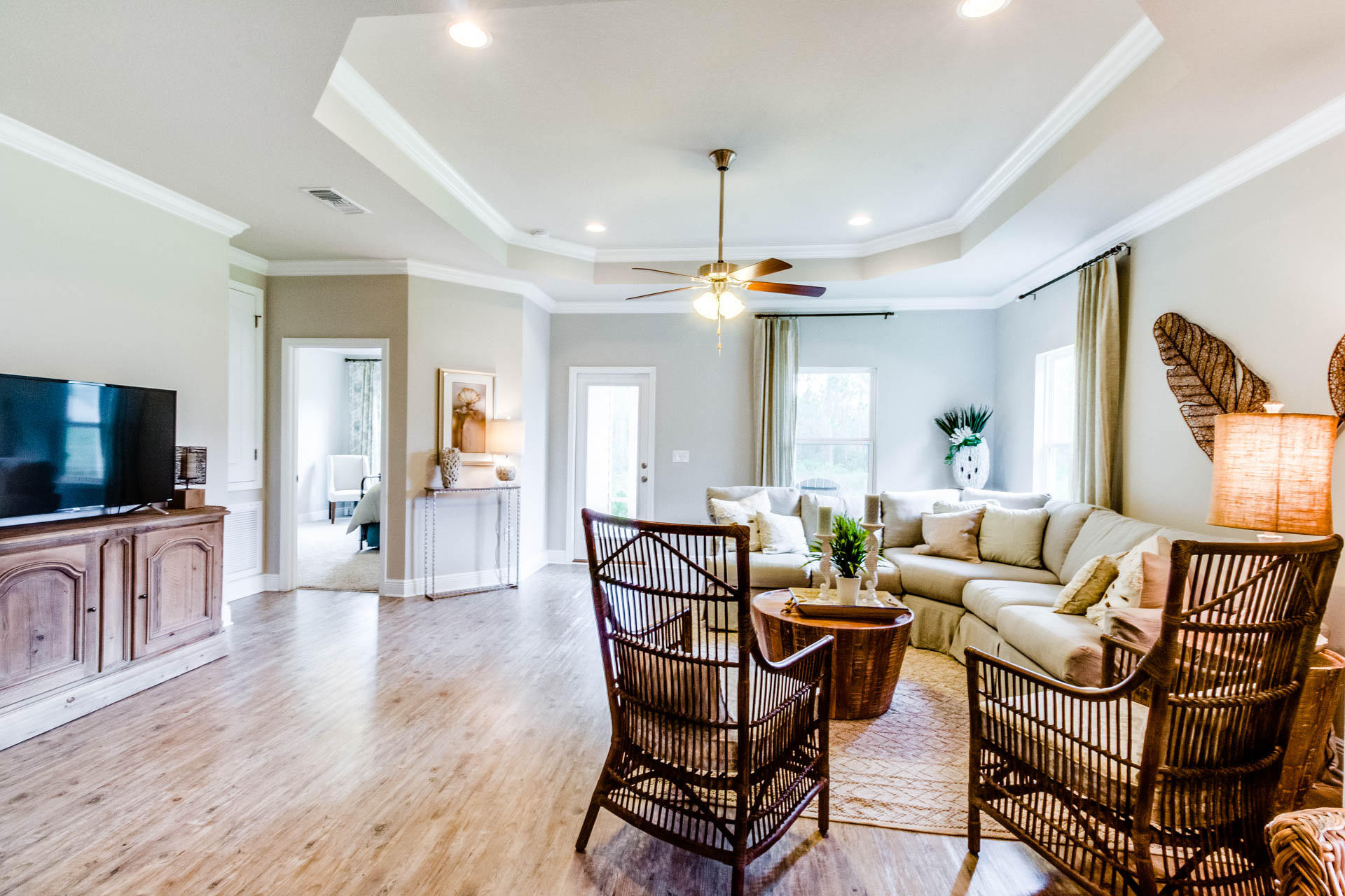 219 Southern Pnes Road Santa Rosa Beach, FL 32459 - Photo 12 of 28 a living room with furniture and a flat screen tv