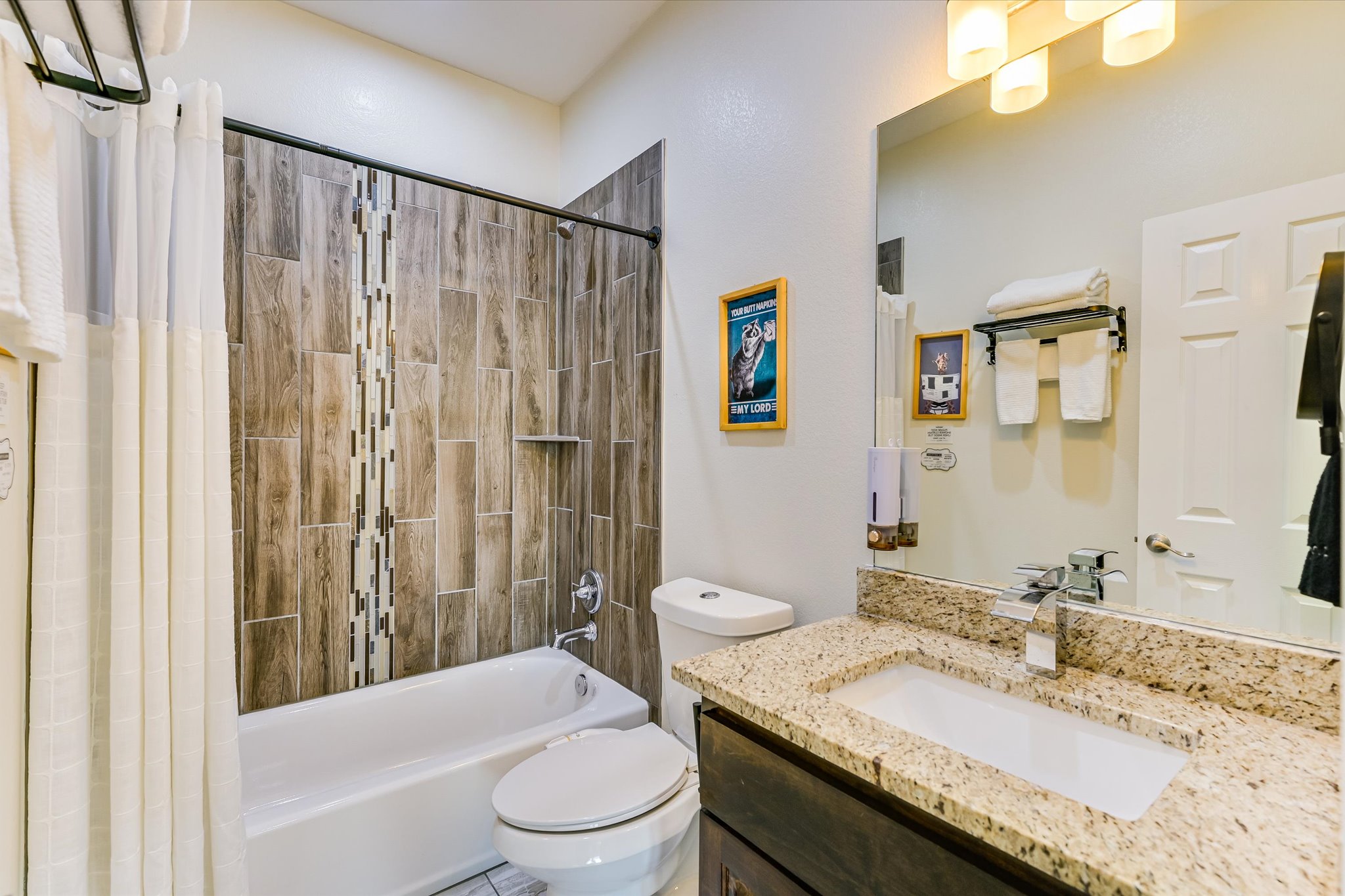 8400 Taylorsville Road Dale, TX 78616 - Photo 19 of 38 Full bathroom with vanity and shower / bath combo with shower curtain