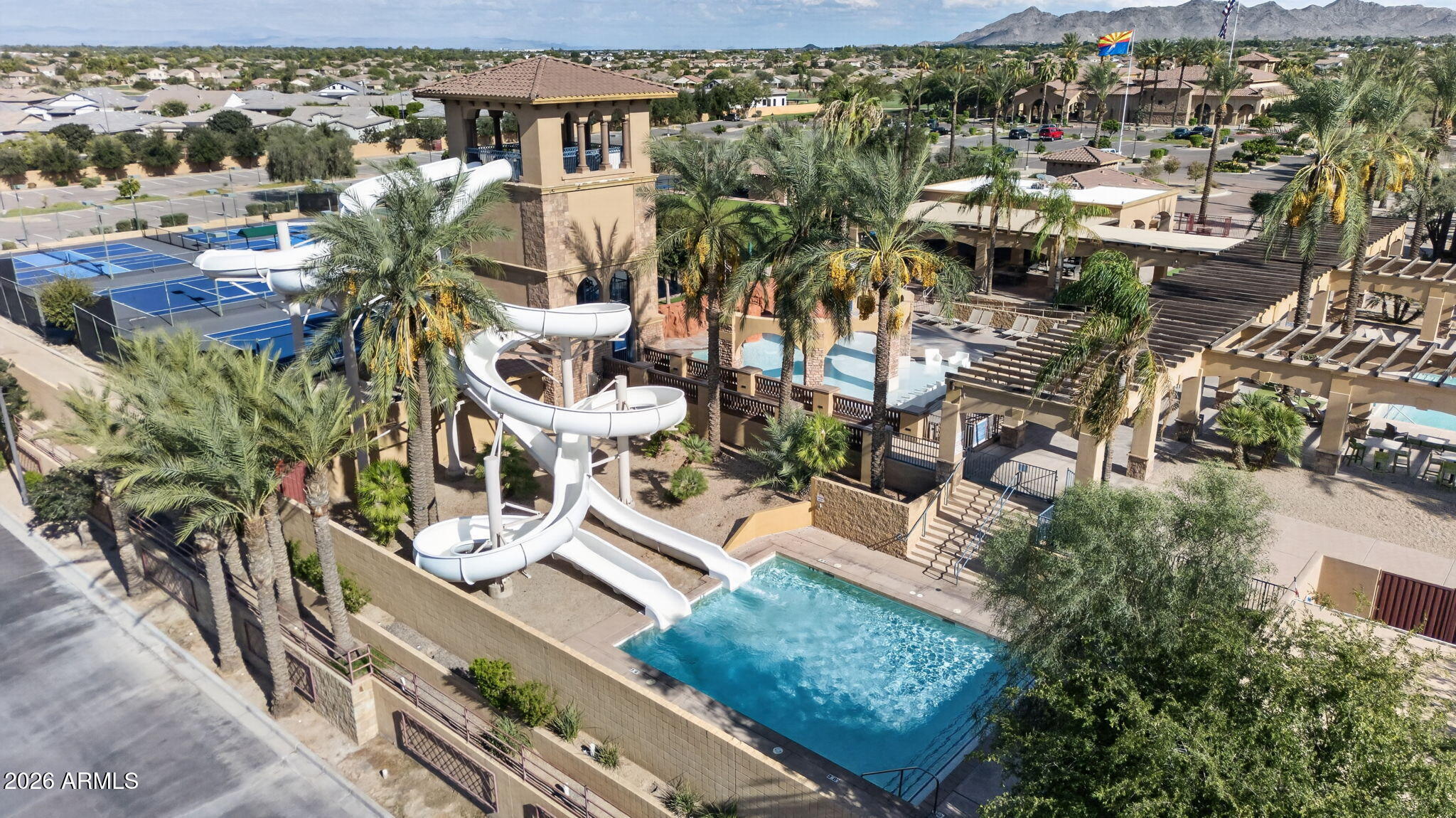 2883 East Ridgewood Lane Gilbert, AZ 85298 - Photo 66 of 77 Seville Pool w/Water Slide