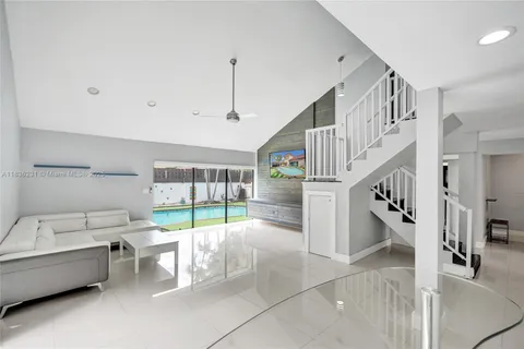 a view of an empty room with a sliding door