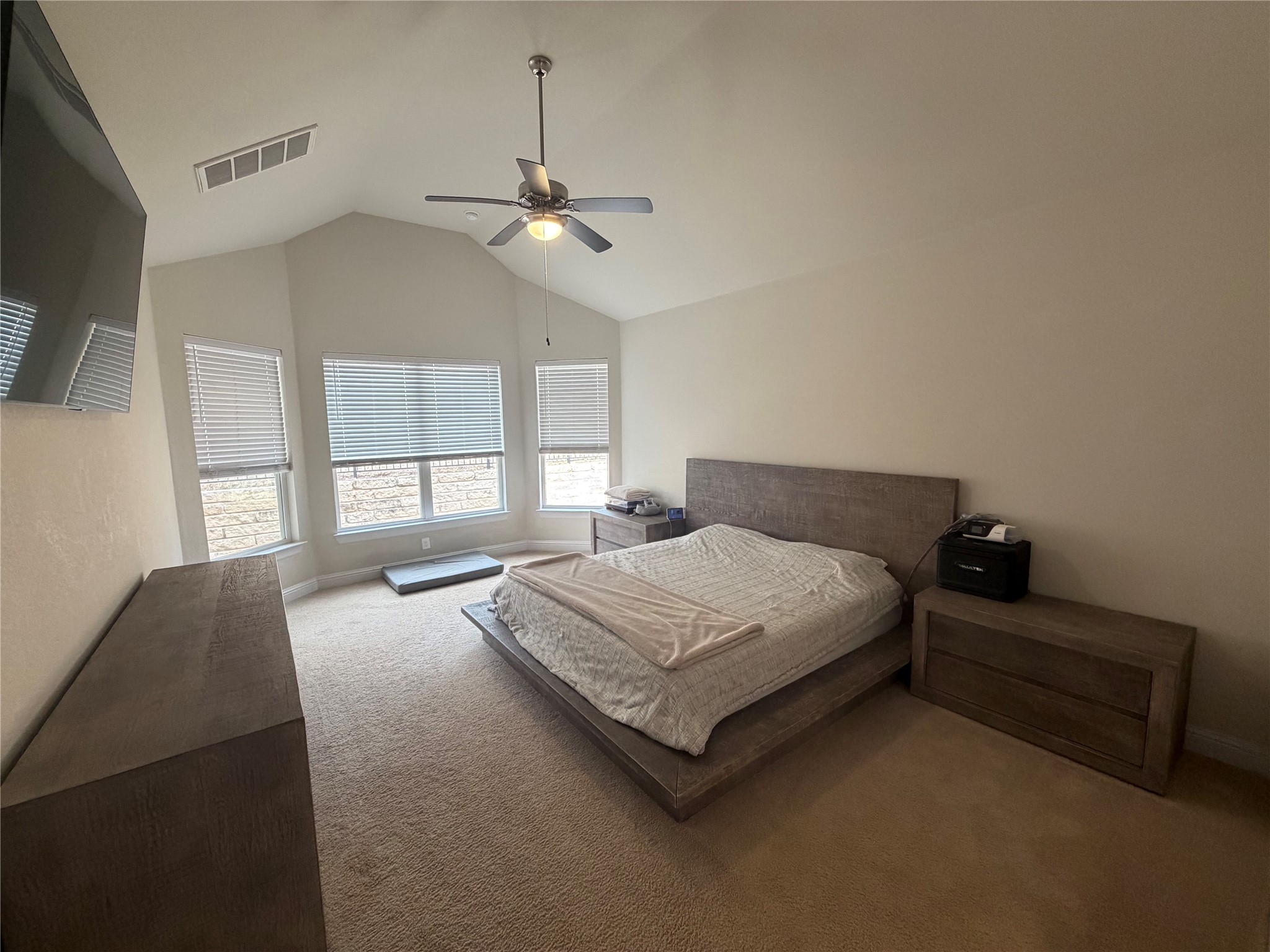 8709 Moccasin Path Austin, TX 78736 - Photo 16 of 34 Bedroom featuring carpet and a ceiling fan