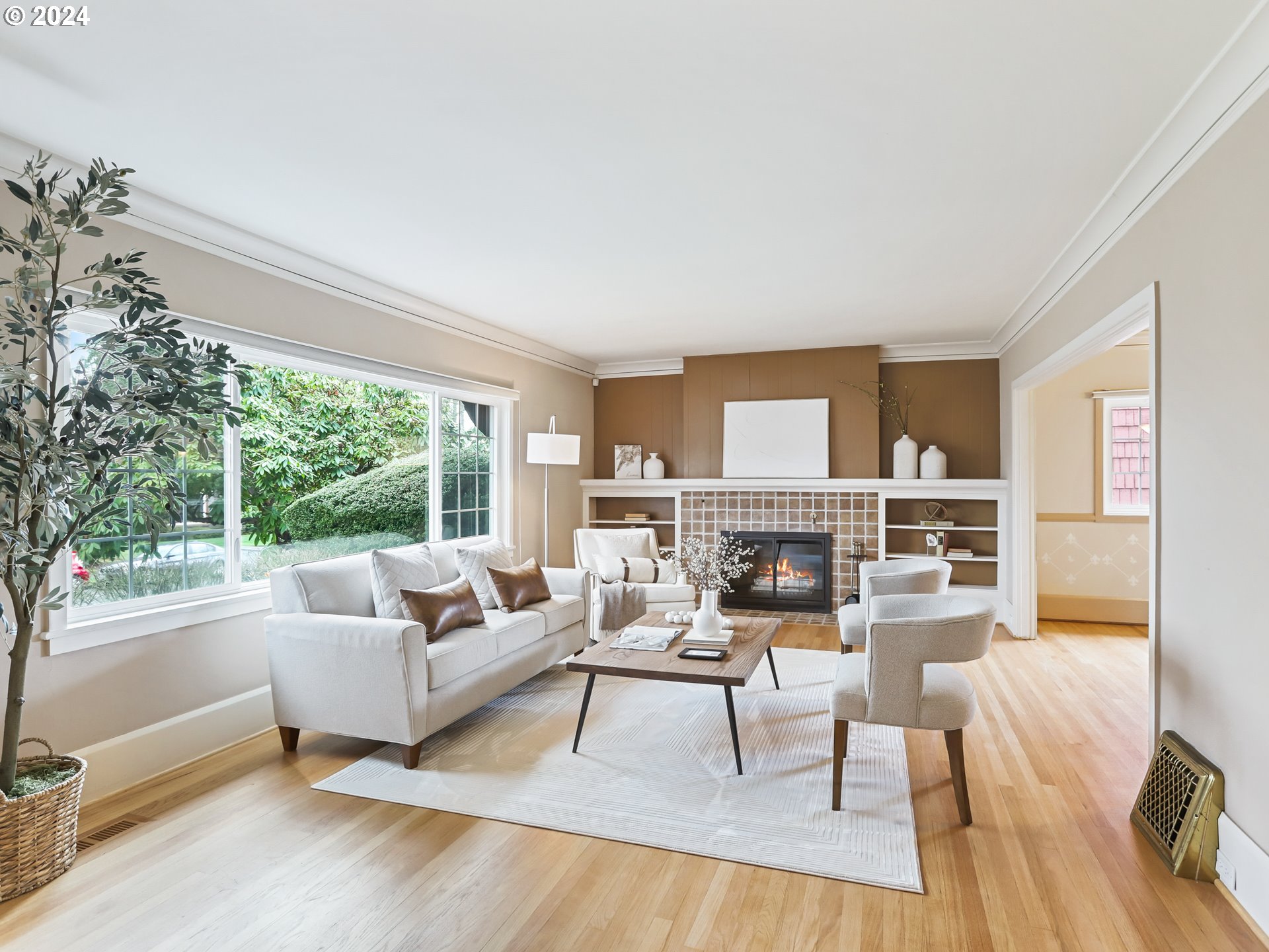 116 West 29th Street Vancouver, WA 98660 - Photo 6 of 35 a living room with fireplace furniture and a large window