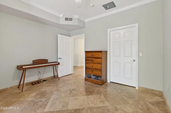 a view of room with furniture and closet