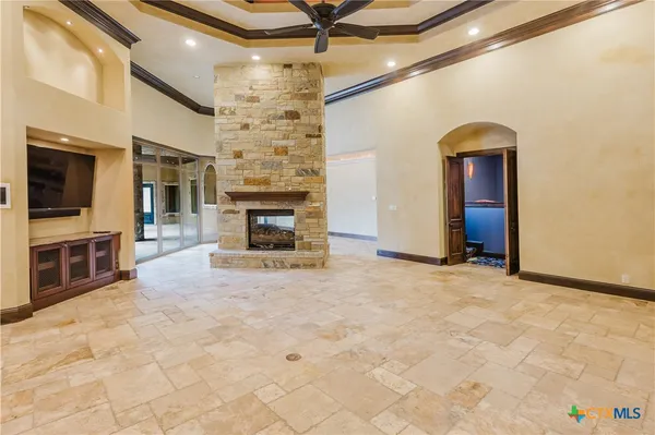 a view of a livingroom with a fireplace