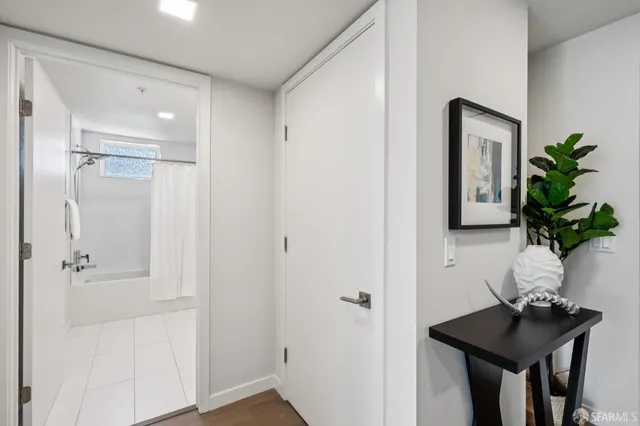 a room with furniture and a book shelf