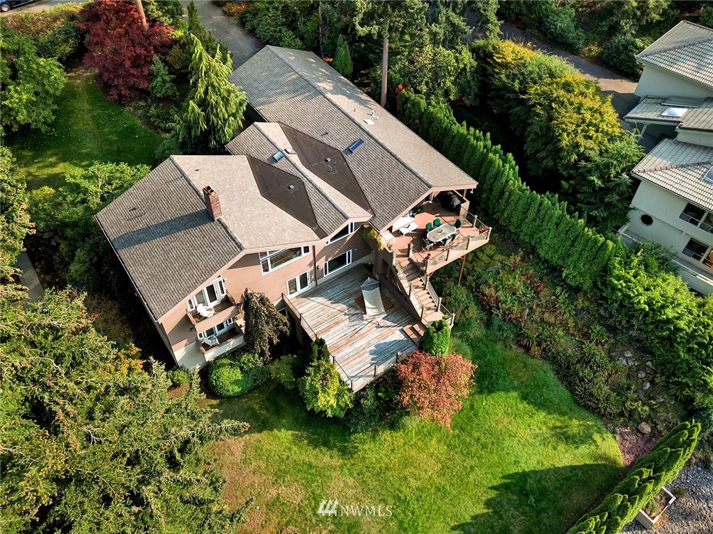 632 Fieldston Road Bellingham, WA 98225 - Photo 34 of 40 an aerial view of a house with a yard basket ball court and outdoor seating