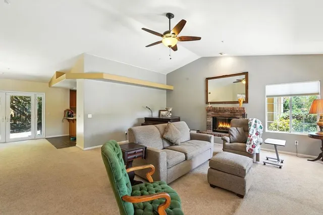 a living room with furniture