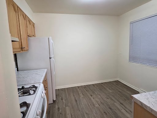 8649 Niles Center Road, Unit B Skokie, IL 60077 - Photo 6 of 22 a view of a kitchen with wooden floor and a sink