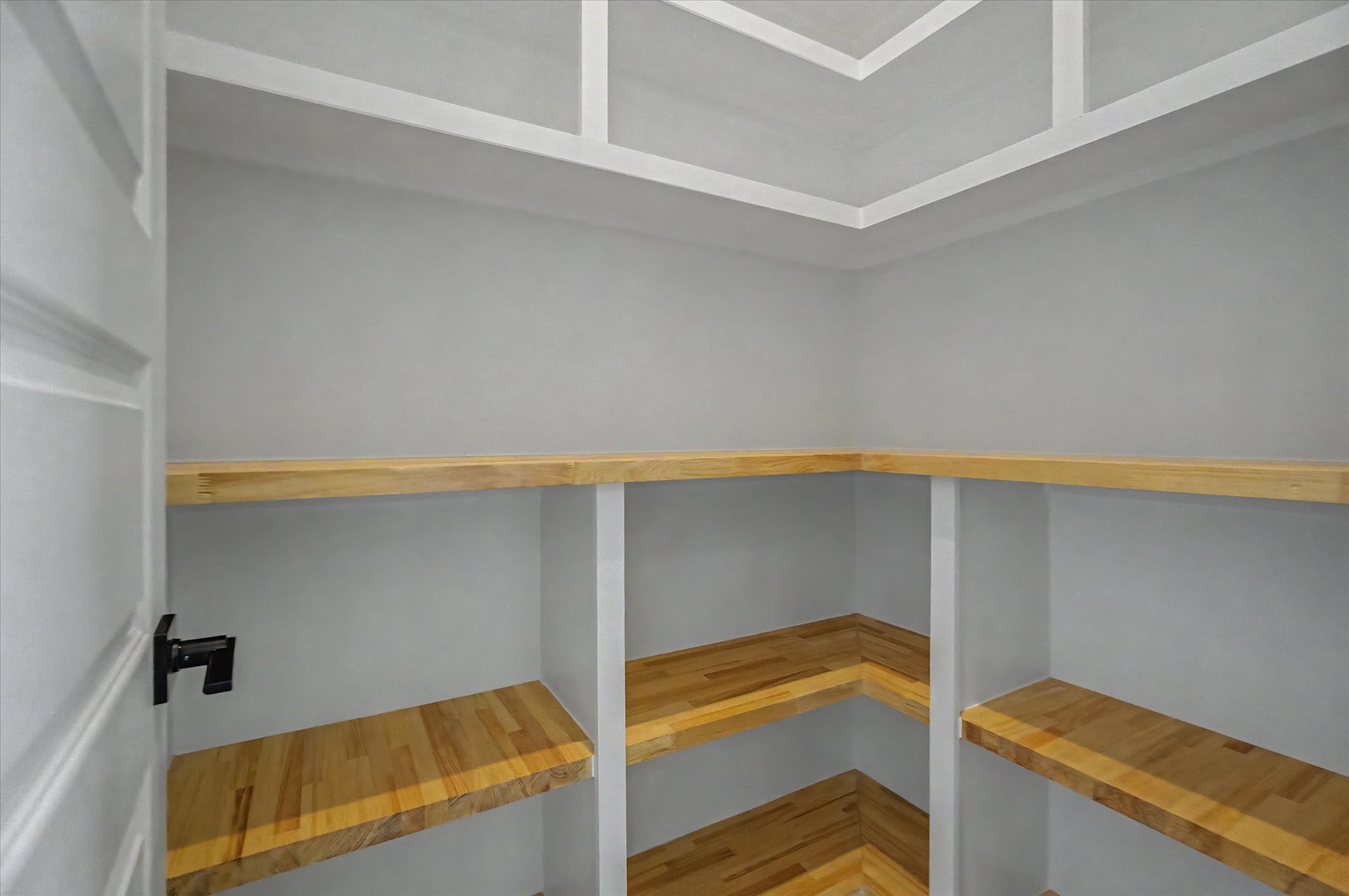 3806 Dreyfus Street Houston, TX 77021 - Photo 15 of 48 Walk-in pantry featuring custom cabinetry and butcher block countertops.