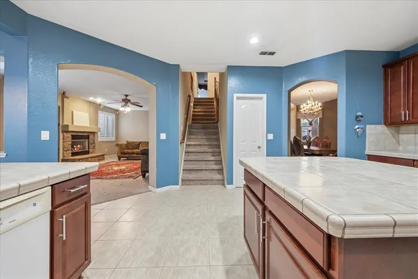 a view of a kitchen cabinets and a kitchen