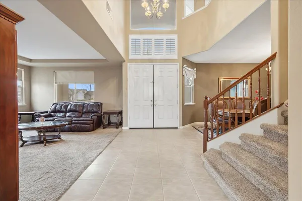 a living room with furniture