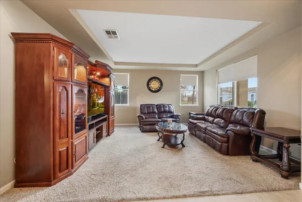 a living room with furniture