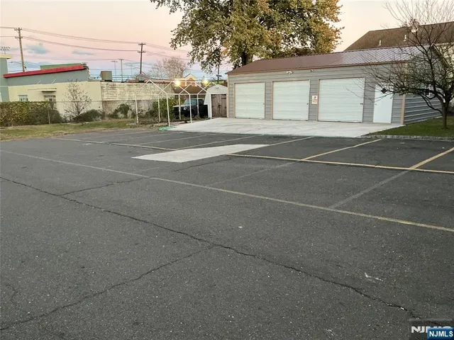 a view of a building with a street