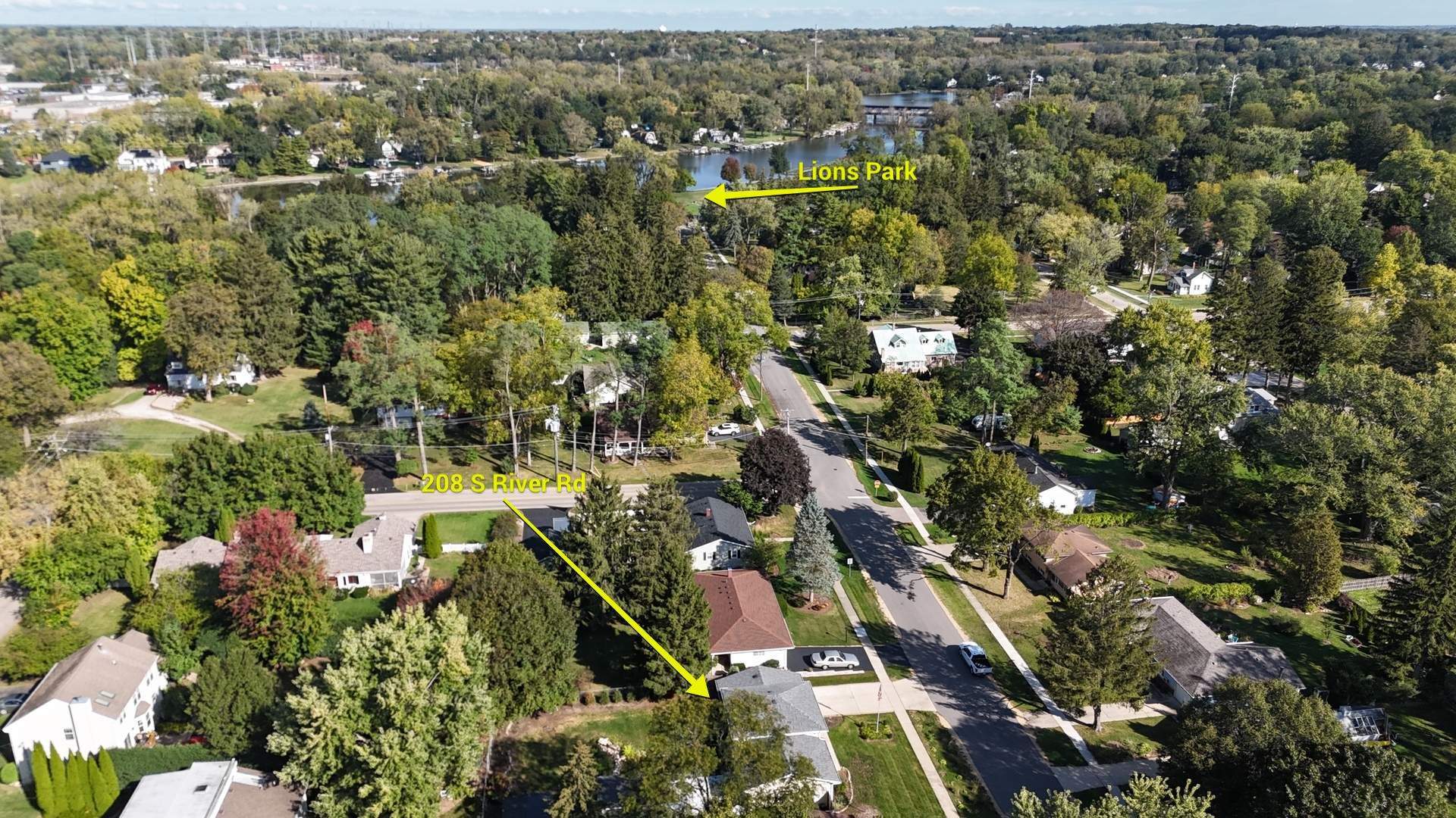 208 South River Road Fox River Grove, IL 60021 - Photo 31 of 40 an aerial view of residential house with parking space