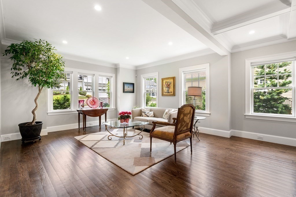 15 Parker Road Needham, MA 02494 - Photo 12 of 41 a living room with furniture and a potted plant