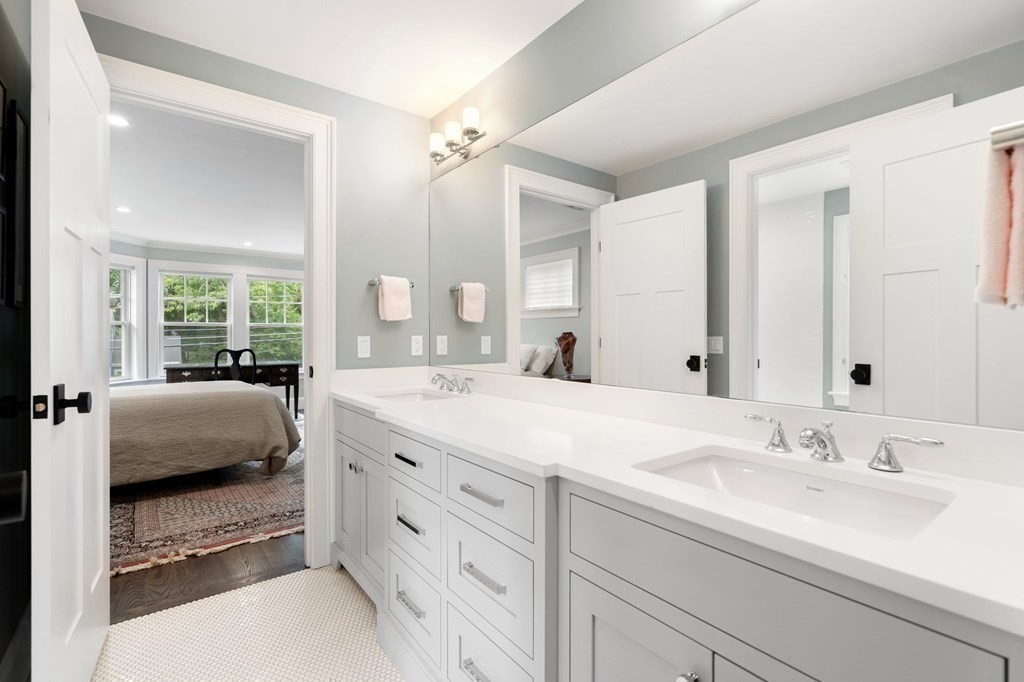 15 Parker Road Needham, MA 02494 - Photo 22 of 41 a spacious bathroom with a double vanity sink mirror and double