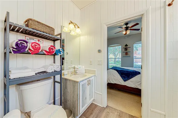 a view of bathroom with dual sinks