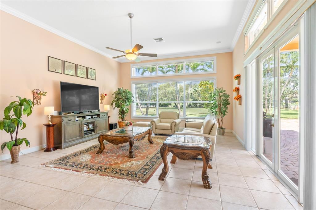 3462 Dovecote Meadow Lane Davie, FL 33328 - Photo 18 of 40 a living room with patio furniture and a flat screen tv