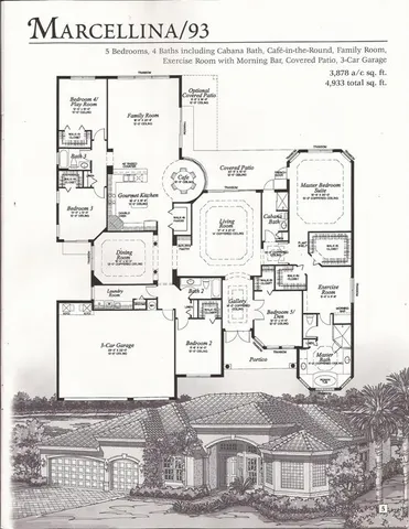 a view of a yard with an ocean