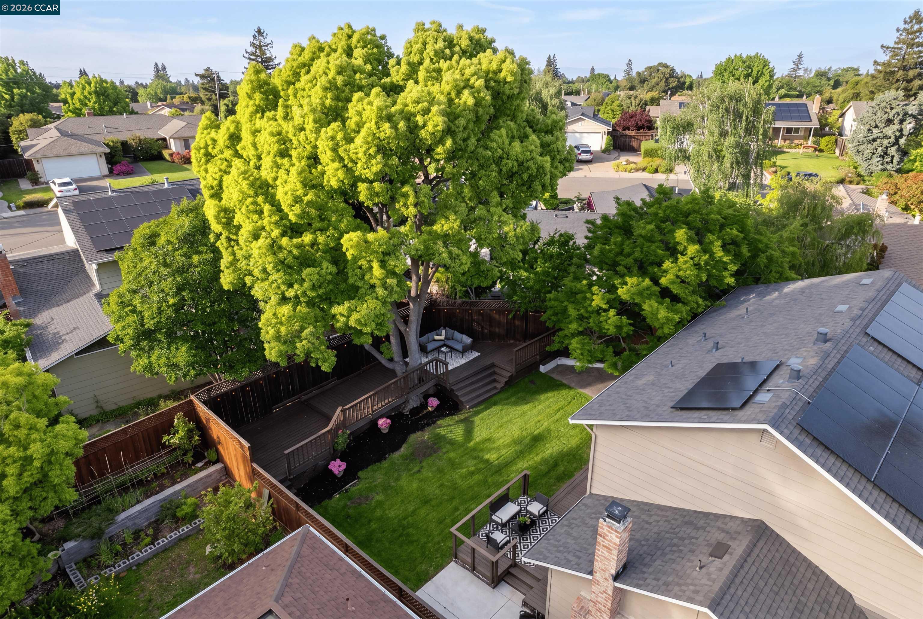 418 Devon Court San Ramon, CA 94583 - Photo 60 of 62 an aerial view of a house with a yard basket ball court and outdoor seating