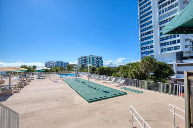 a city view with tall buildings in the background