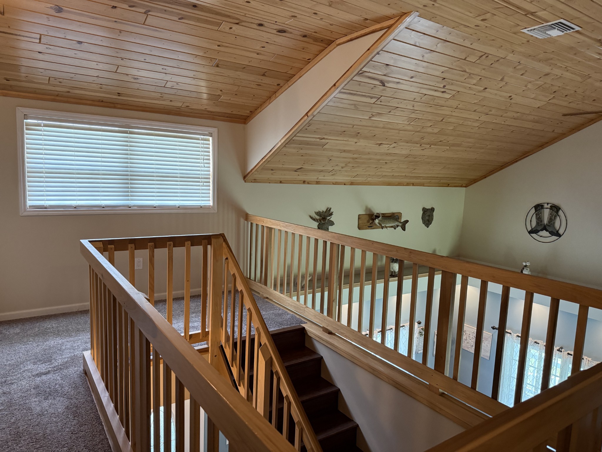 581 Shady Grove Road Bloomington Springs, TN 38545 - Photo 32 of 42 a view of staircase with railing and white walls