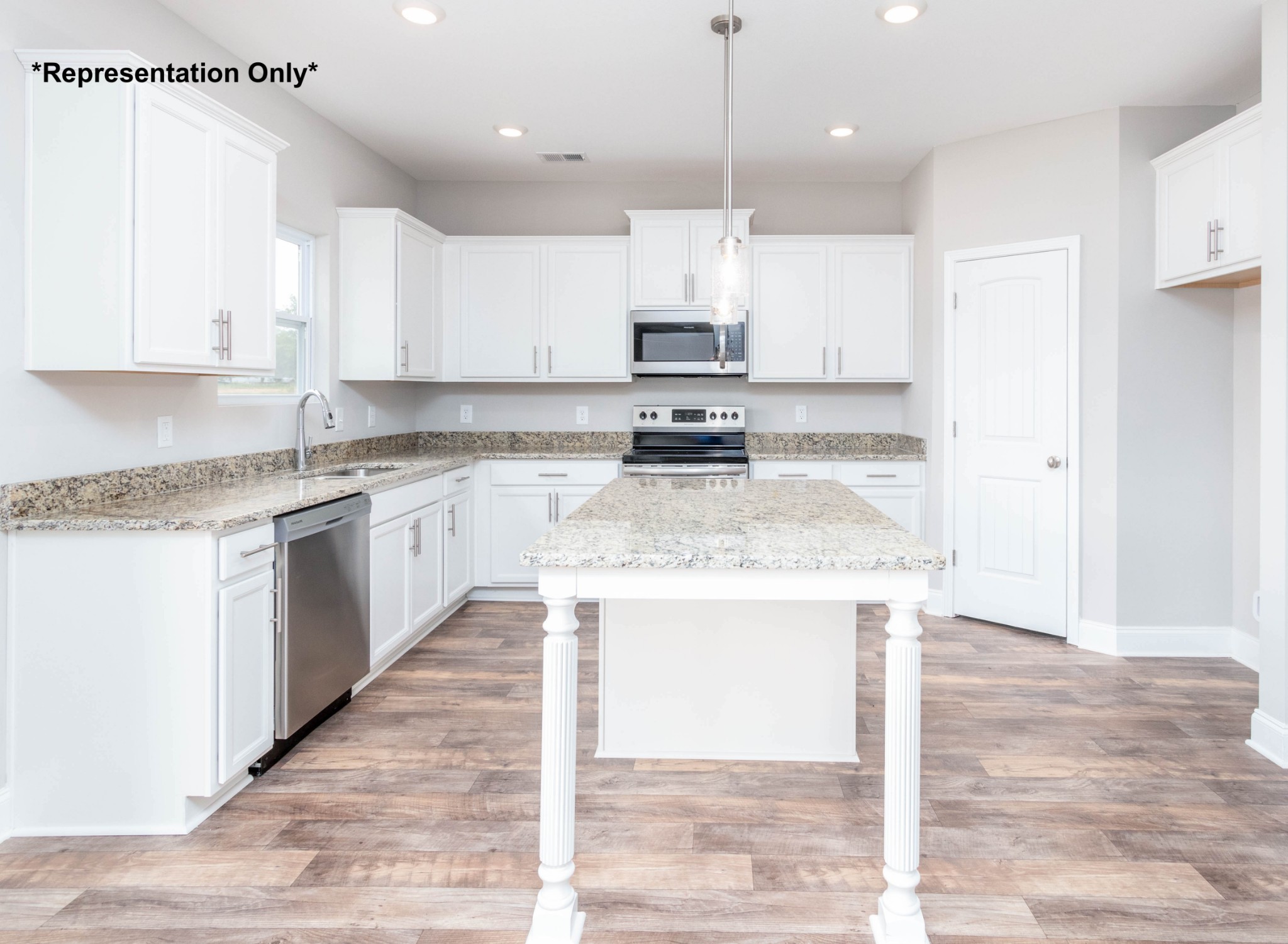 45 Brady Estates Murfreesboro, TN 37127 - Photo 11 of 24 a kitchen with kitchen island granite countertop a sink a stove and cabinets