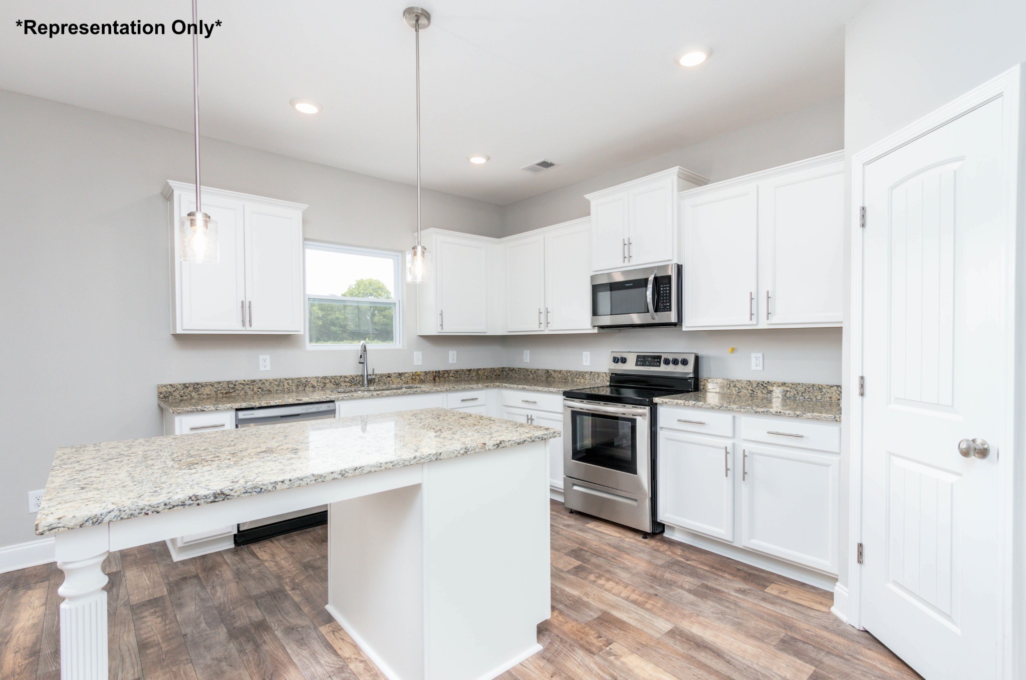 45 Brady Estates Murfreesboro, TN 37127 - Photo 14 of 24 a kitchen with granite countertop a sink stainless steel appliances and white cabinets