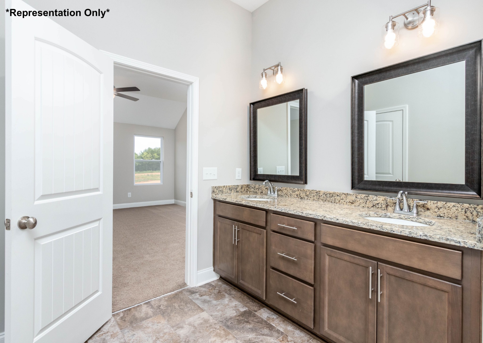 45 Brady Estates Murfreesboro, TN 37127 - Photo 22 of 24 a bathroom with double sink and a mirror