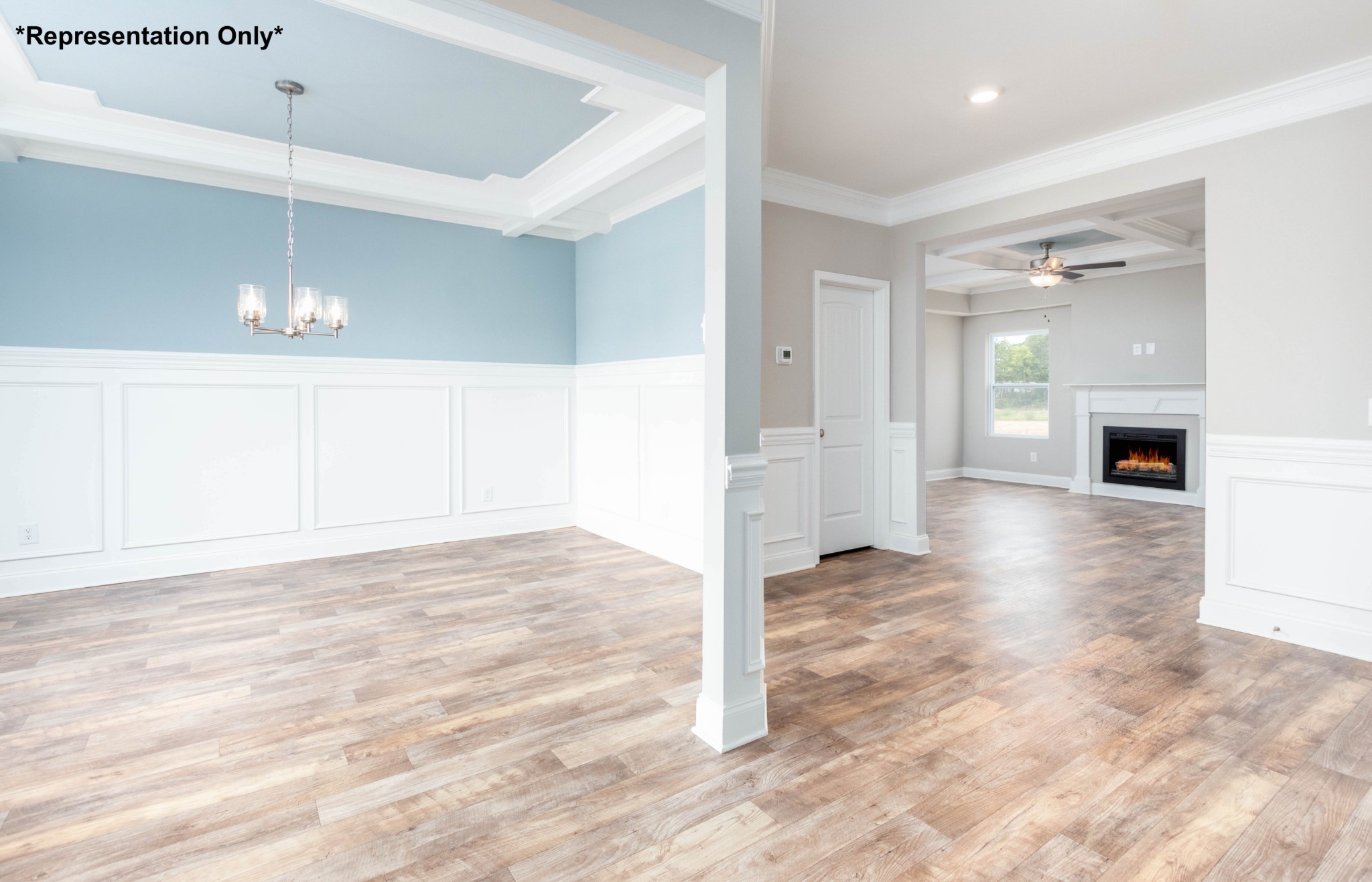 45 Brady Estates Murfreesboro, TN 37127 - Photo 3 of 24 an empty room with wooden floor and fireplace