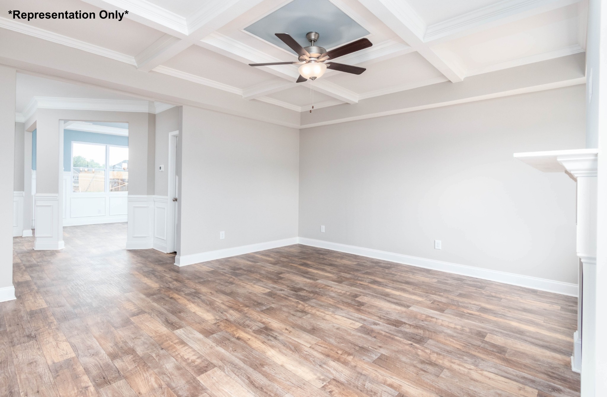 45 Brady Estates Murfreesboro, TN 37127 - Photo 7 of 24 an empty room with wooden floor and ceiling fan